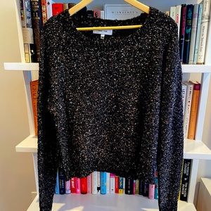 John + Jenn Black Metallic Sweater Size M